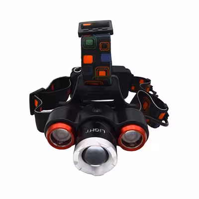 چراغ پیشانی شارژی 3 لامپه مدل HEADLIGHT