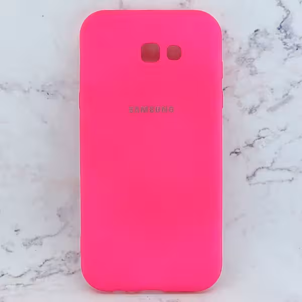 کاور سیلیکونی رنگی مدل TPN مناسب برای گوشی موبایل سامسونگ Galaxy A720 /A7 2017 - صورتی فسفری