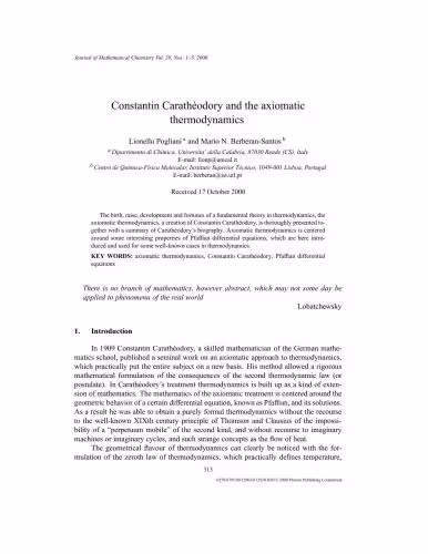 خرید و دانلود نسخه کامل کتاب Constantin Carathéodory and the axiomatic thermodynamics