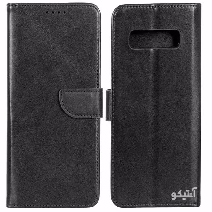 کیف چرمی مگنتی موبایل مناسب برای Samsung S10 Plus-مشکی