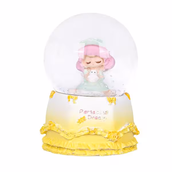 گوی برفی چراغدار کوچک طرح دختر گربه به دست