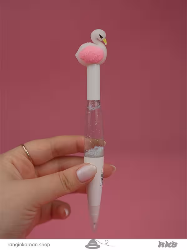 روان نویس آکواریومی چراغدار طرح قو Illuminated aquarium fountain pen with swan design