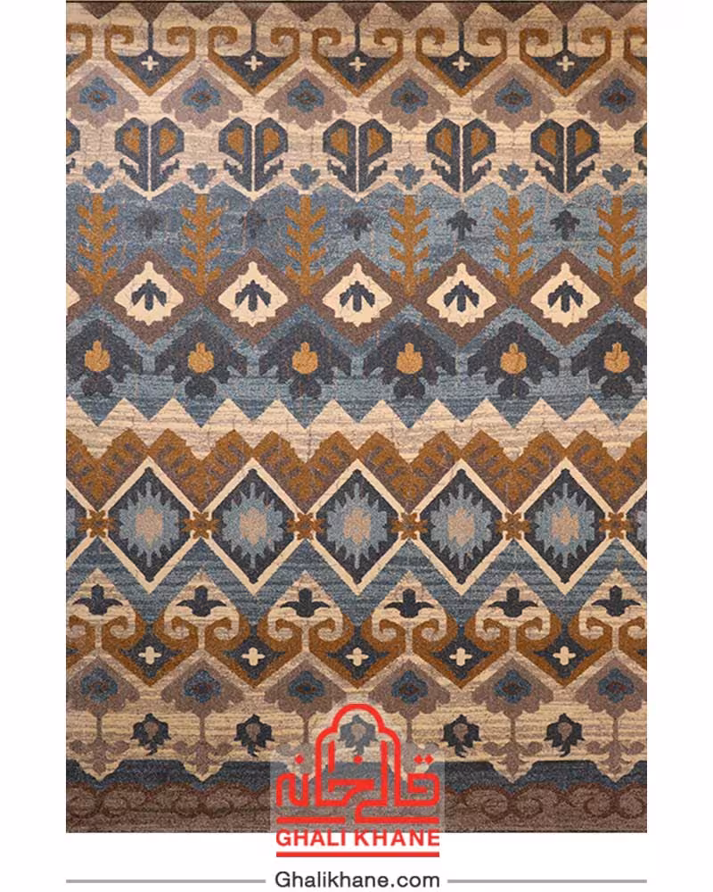 گلیم فرش ماشینی ساوین کد 4033 کرم