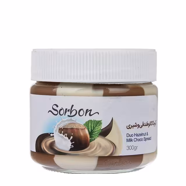 کرم کاکائو دو رنگ فندقی شیری سوربن 300 گرمی