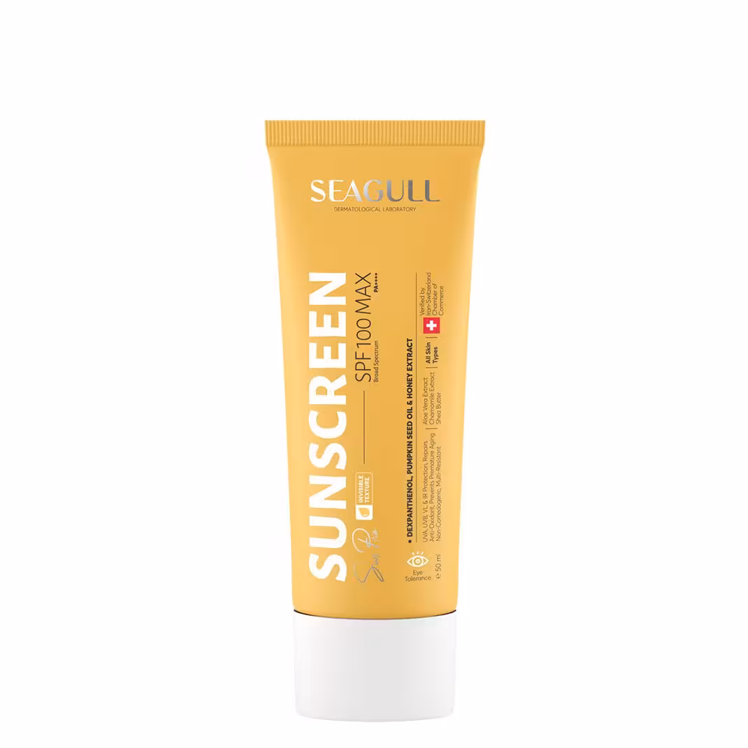 کرم ضد آفتاب فاقد رنگ سی گل spf100 انواع پوست (50 میل)