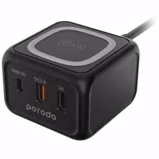 شارژر وایرلس رومیزی 3 پورت 30 وات پرودو Porodo Triple Ports Fast Wireless Charger FWCH005