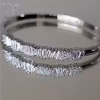 دستبند النگویی مدل تنیسی جواهری / تک دست جواهری مدل تنیسی کد 9698