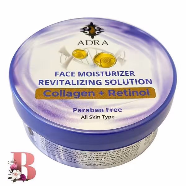 کرم آبرسان دست و صورت کلاژن و رتینول کاسه ای آدرا 200 میلی لیتر | Adra Collagen   Retinol Revitalizing & Moisturizer Face Cream 200ml