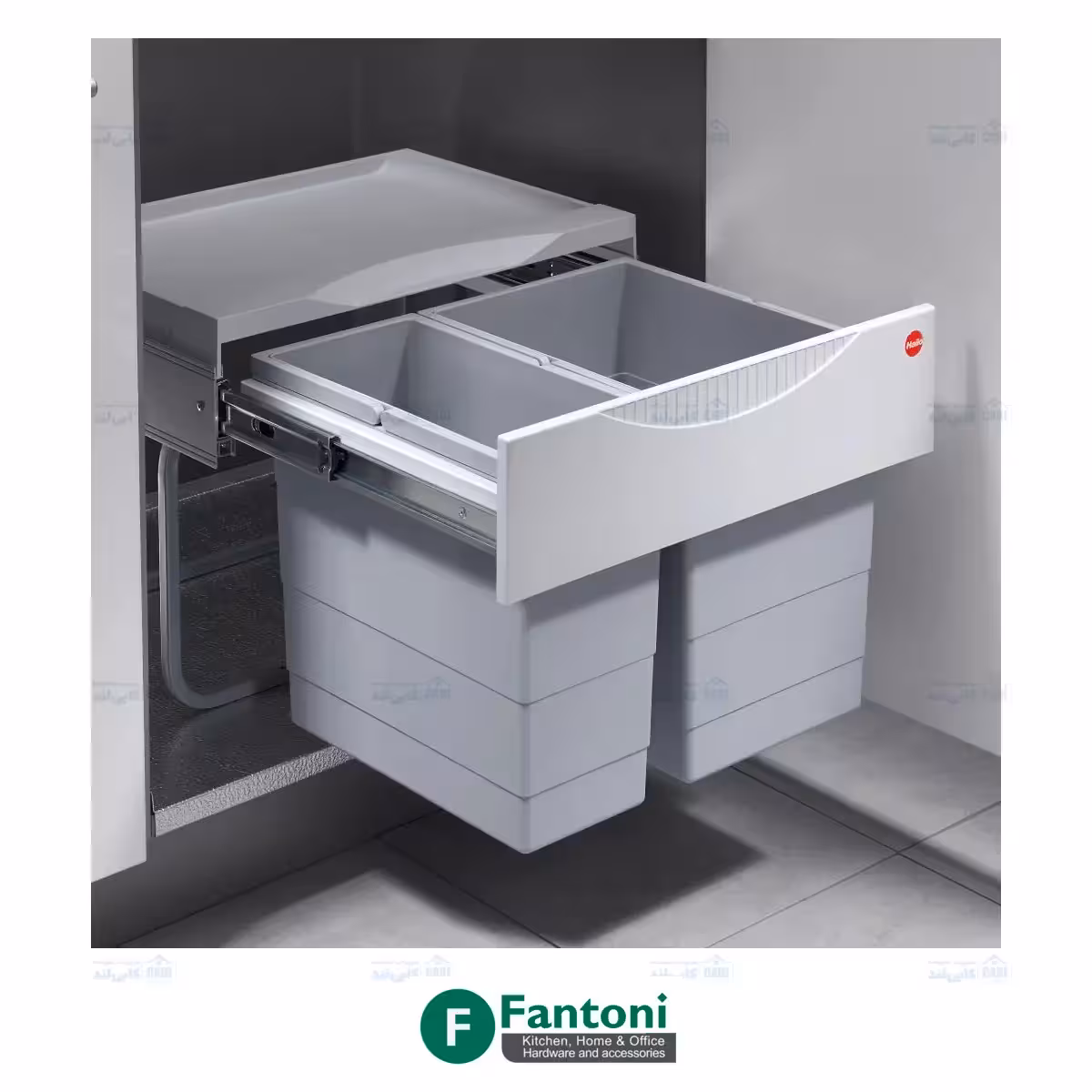 سطل چند منظوره توکار متصل به کف هایلو کد 364470 جهت یونیت عرض 500mm فانتونی Q150