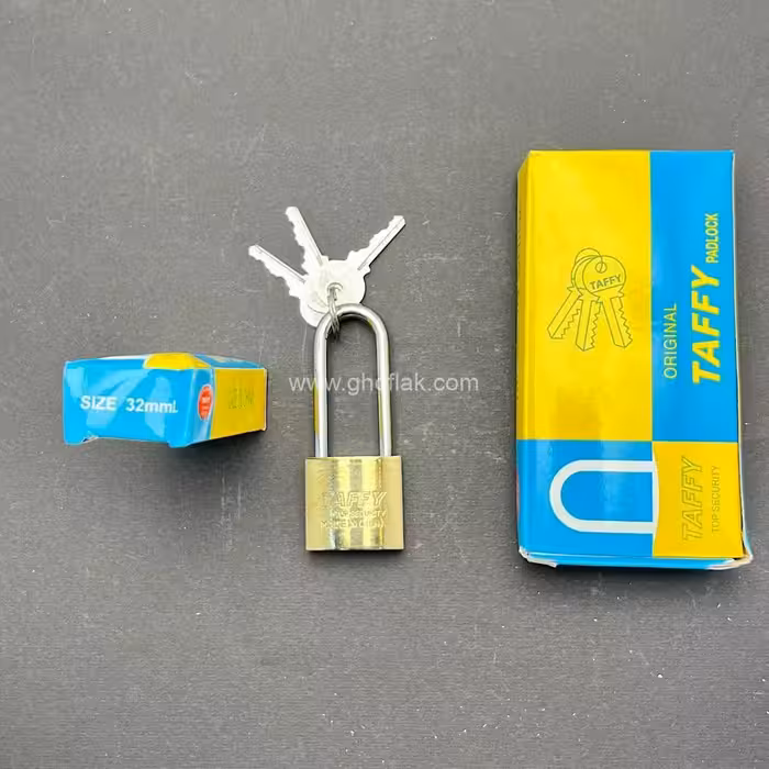 قفل آویز دسته بلند تافی سایز 32 | کوچک، سبک و بادوام
