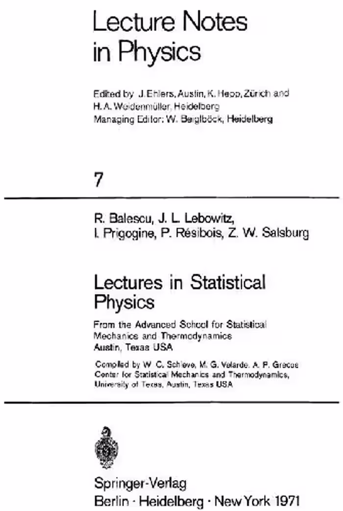 خرید و دانلود نسخه کامل کتاب Lectures in Statistical Physics