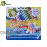 مداد رنگی 24 رنگ آبرنگی جعبه فلزی جولی Jolly Supersticks aqua Pencil 24