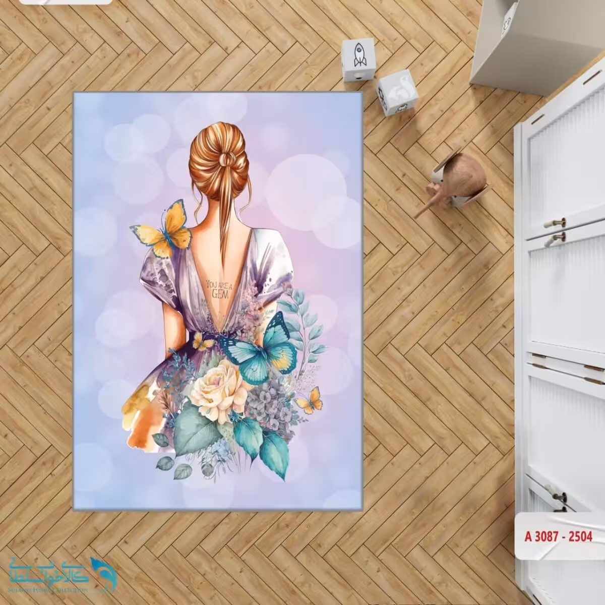 فرشینه اتاق کودک طرح دخترک کیوت کد A3087
