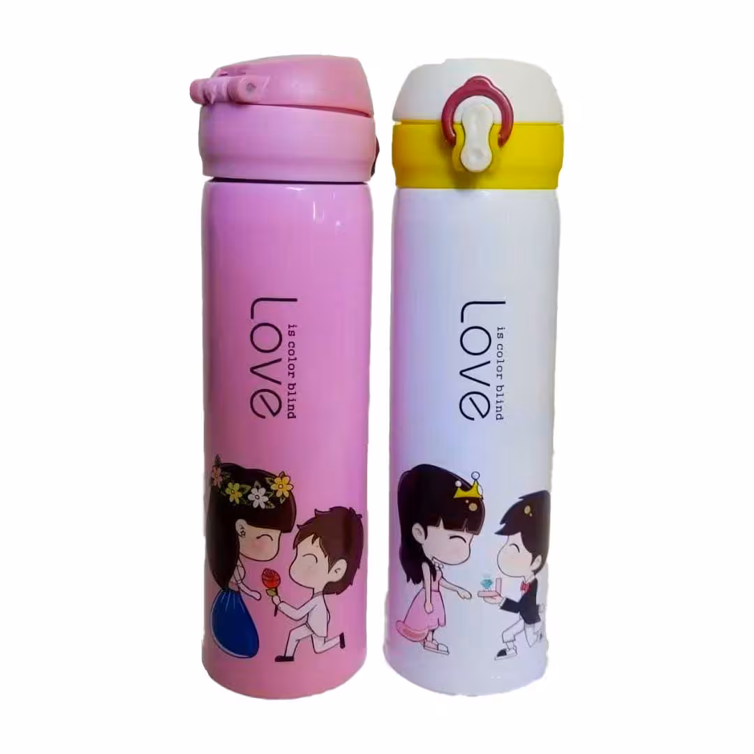 بطری استیل دوجداره نیم لیتری مدل لاو