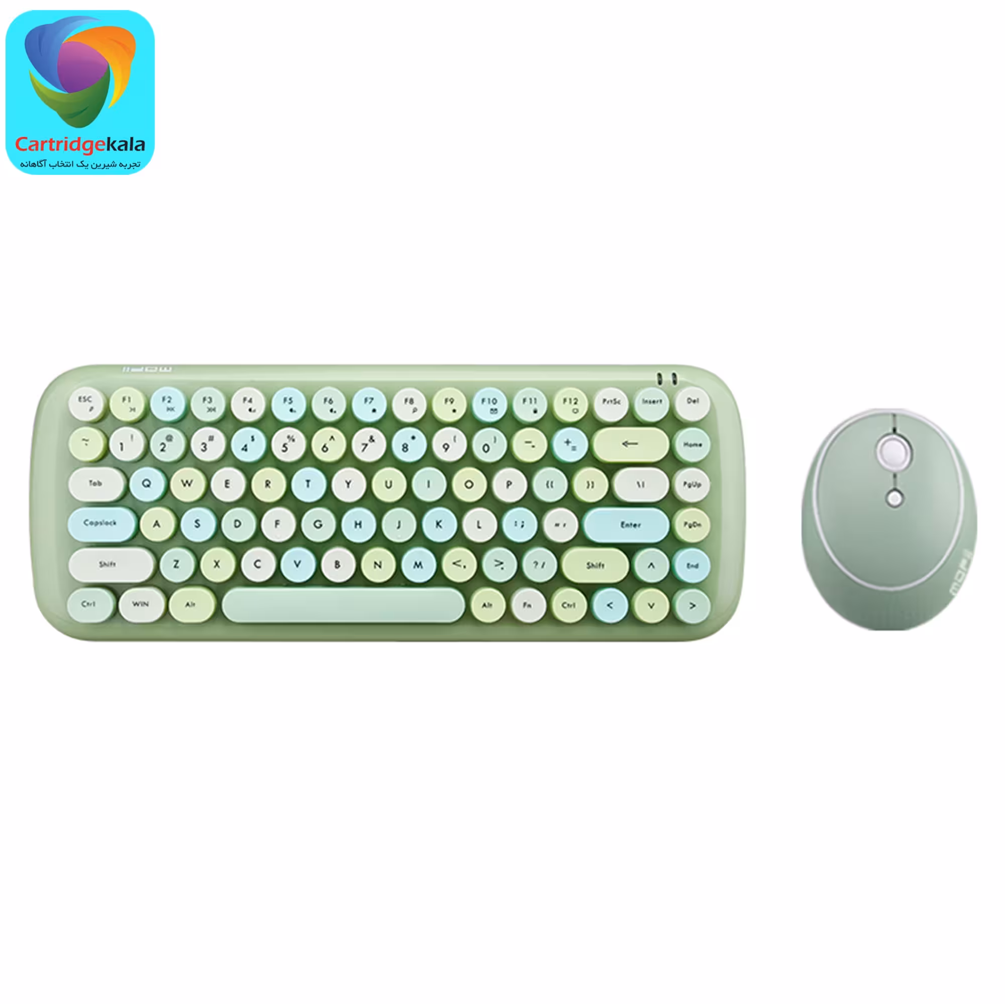 کیبورد و ماوس بی سیم مافی مدل CANDY  رنگ سبز با گارانتی اصلی ژاتر