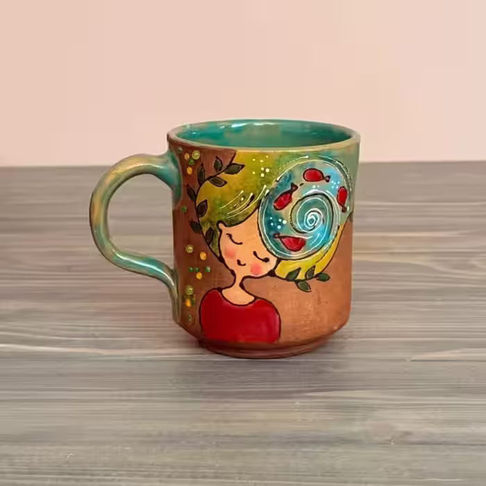 ماگ رنگین گلس طرح یک