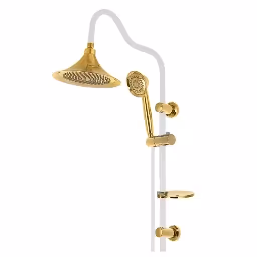 علم دوش2کاره شیپوری سفید طلا