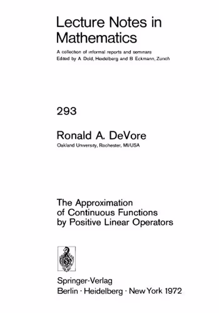 خرید و دانلود نسخه کامل کتاب The Approximation of Continuous Functions by Positive Linear Operators