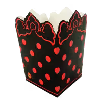 پاپ کورن تم تولد خالدار مشکی قرمز