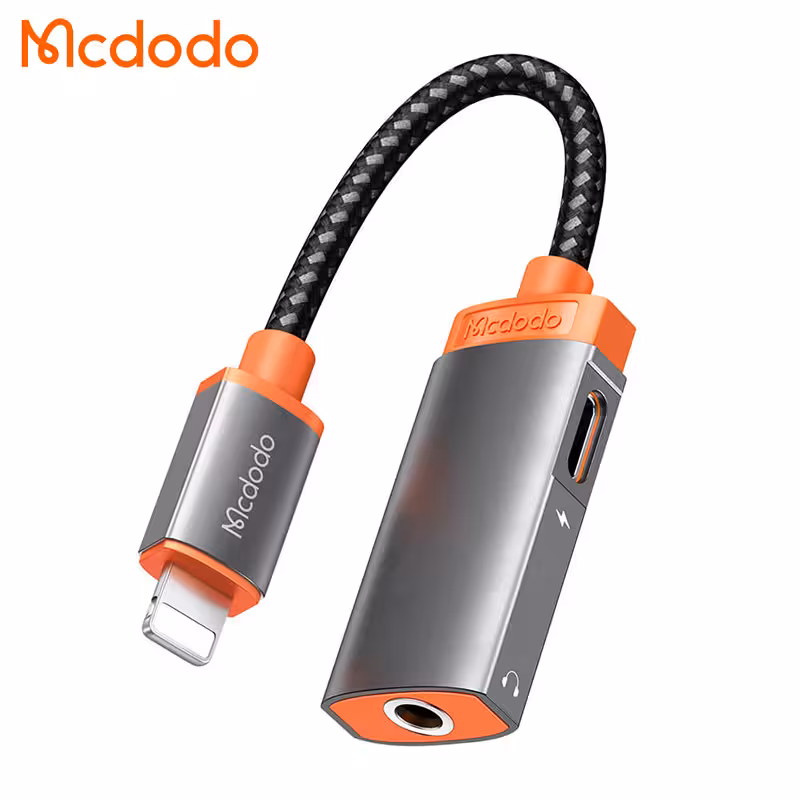 تبدیل لایتنینگ به جک 3.5 میلیمتری مک دودو Mcdodo CA-6710 Lightning to Lightning And DC3.5mm Audio Adapter