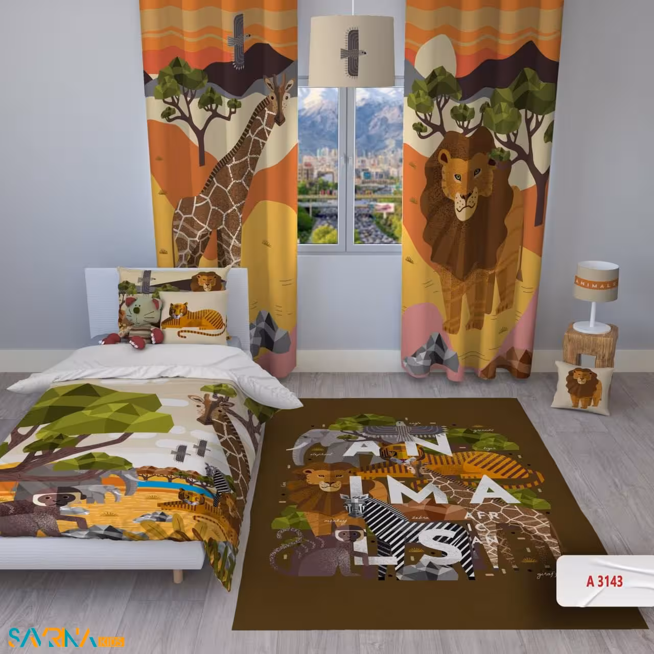سرویس روتختی طرح حیوانات یک نفره کد A3143