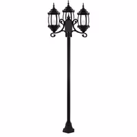 چراغ حیاطی ایستاده سه شاخه شفق با طول 2.6 متر مدل سورنا کد 2623
