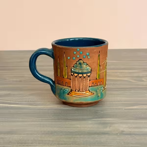 ماگ رنگین گلس طرح سه