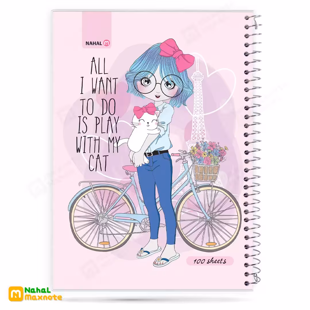 دفتر 100 برگ سیمی طلقی کارتونی کد 3113.طرح 7 دخترانه