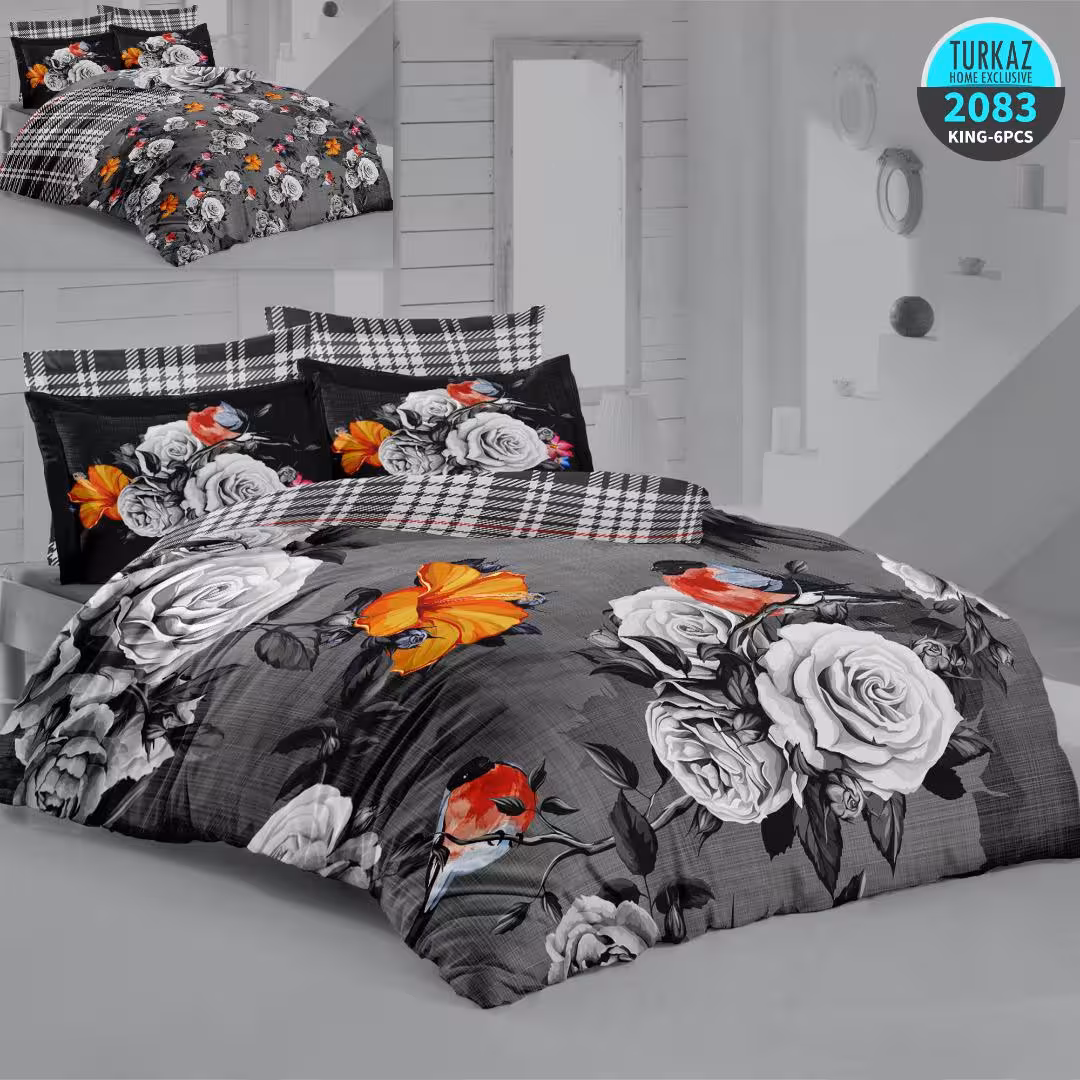 سرویس لحاف روتختی 2 نفره چاپی تنسل برند ترکاز(Turkaz) کد 2083