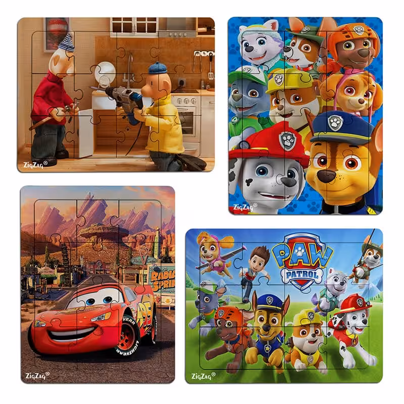 خرید و قیمت پازل چوبی 12 تکه مجموعه 4 عددی کد 1001