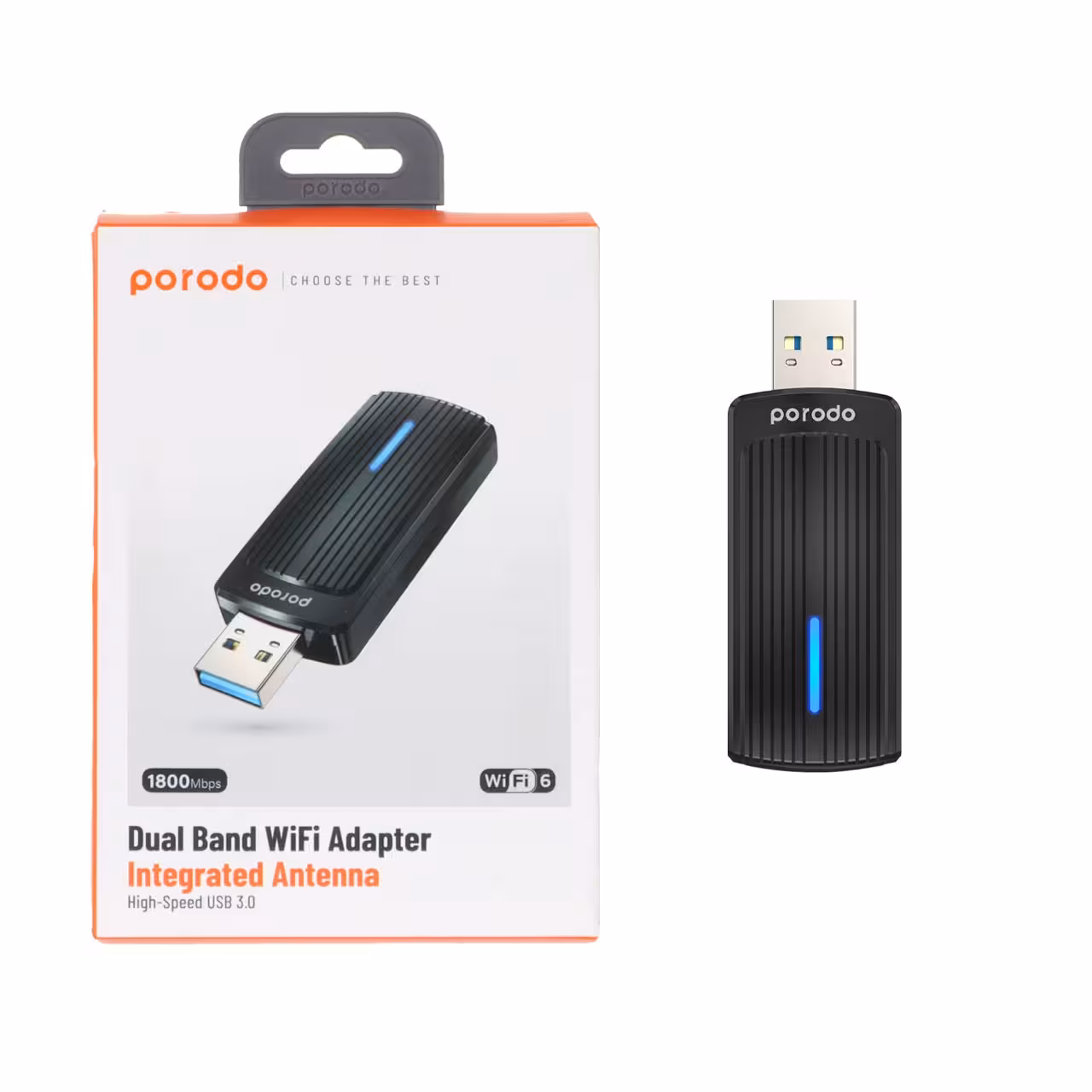 دانگل بی سیم شبکه Porodo مدل PD-WDB6AC-BK - مشکی