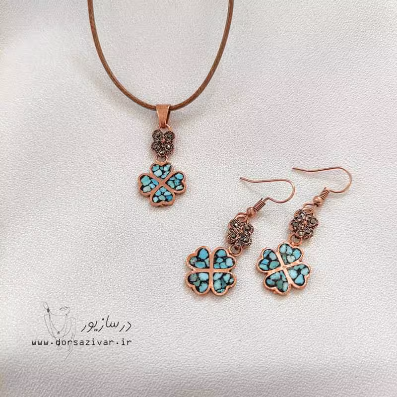 نیم ست نانو مس و فیروزه جواهر