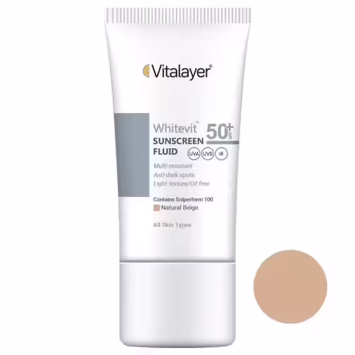ویتالایر فلوئید ضدآفتاب پوست دارای لک مناسب انواع پوست 50ML