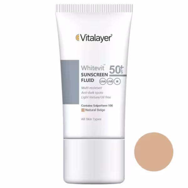 ویتالایر فلوئید ضدآفتاب پوست دارای لک مناسب انواع پوست 50ML