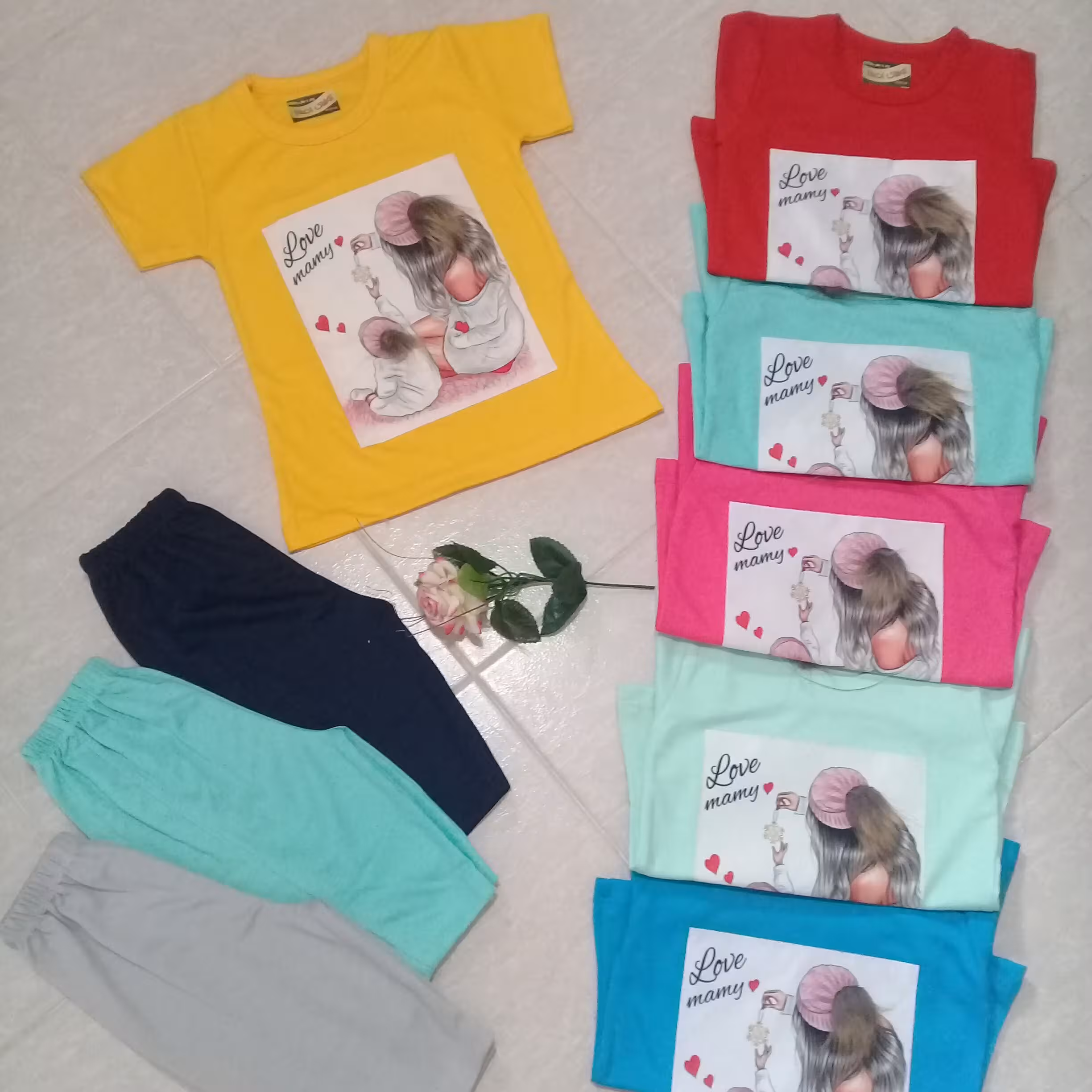 ست تیشرت شلوارک دخترانه سایز 40
