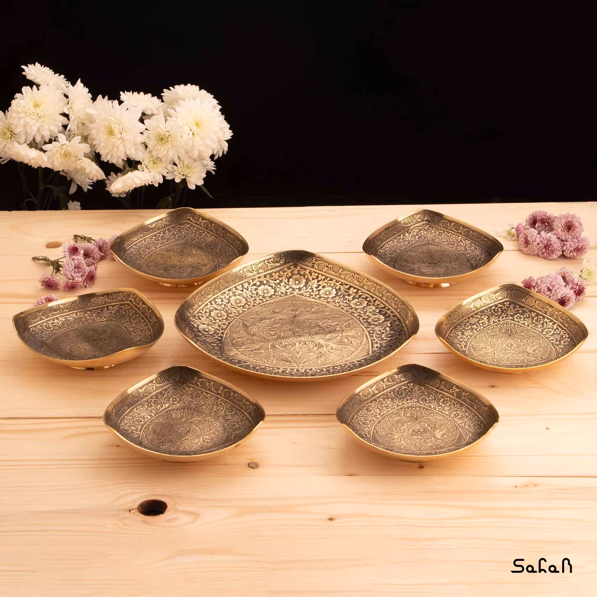 ست پذیرایی برنجی طلایی کد 119