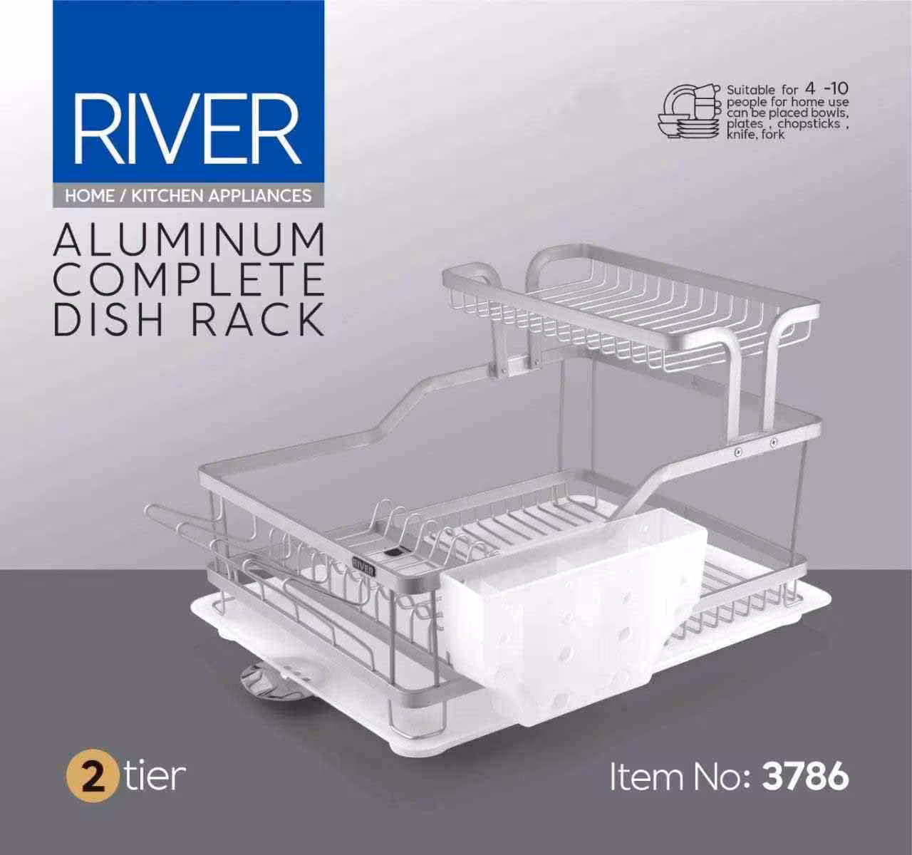 آبچکان دو طبقه رومیزی ریور RIVER کد 3786 نقره ای
