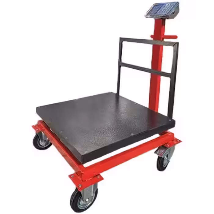 باسکول 700 کیلویی محک | نمایشگر دوطرفه | گارددار | چرخ ترمز دار | 70*70