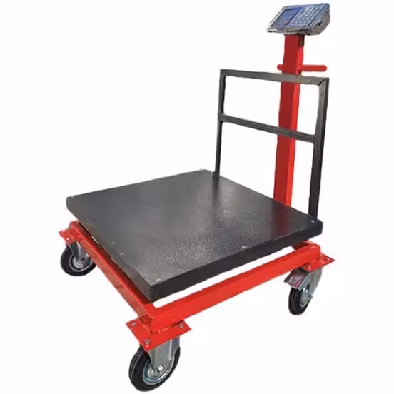 باسکول 700 کیلویی محک | نمایشگر دوطرفه | گارددار | چرخ ترمز دار | 70*70