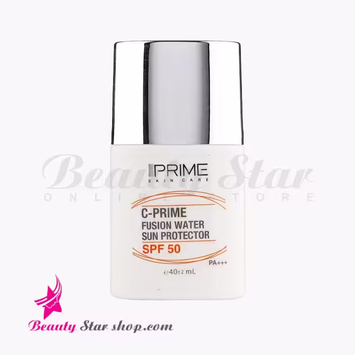فلوئید ضد آفتاب بی رنگ پرایم SPF 50 مدل فیوژن واتر حاوی ویتامین سی حجم 40 میلی لیتر