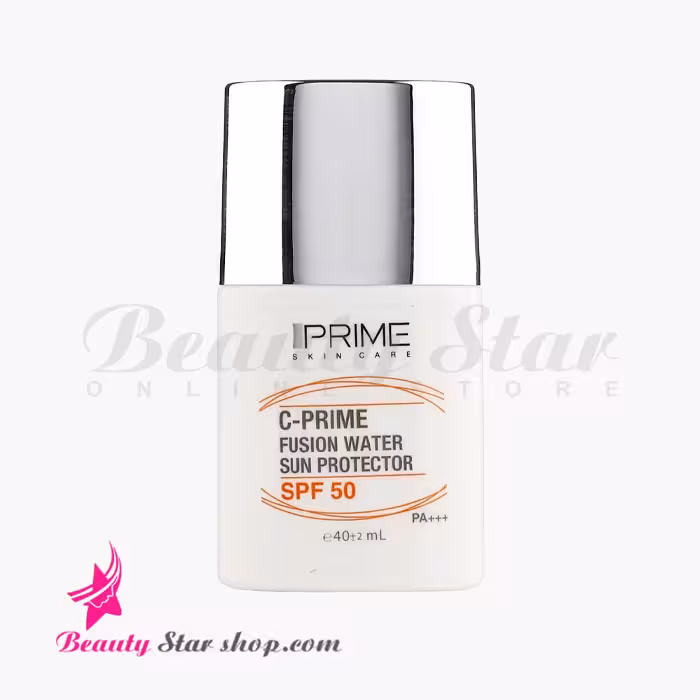فلوئید ضد آفتاب بی رنگ پرایم SPF 50 مدل فیوژن واتر حاوی ویتامین سی حجم 40 میلی لیتر
