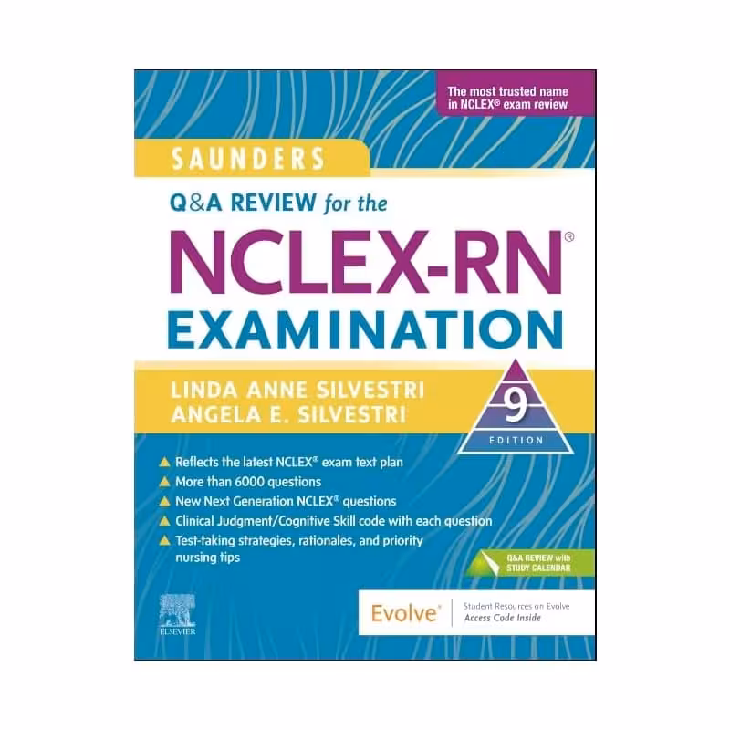 Saunders Q & A Review for the NCLEX-RN® Examination 9th 2025 (وزیری،جلد نرم ، رنگی)