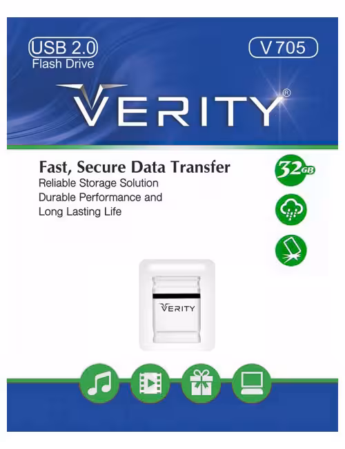 فلش مموری وریتی مدل V705 سفید ظرفیت 32 گیگابایت