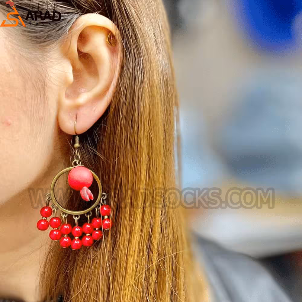 گوشواره یلدایی طرح انار دایره ای