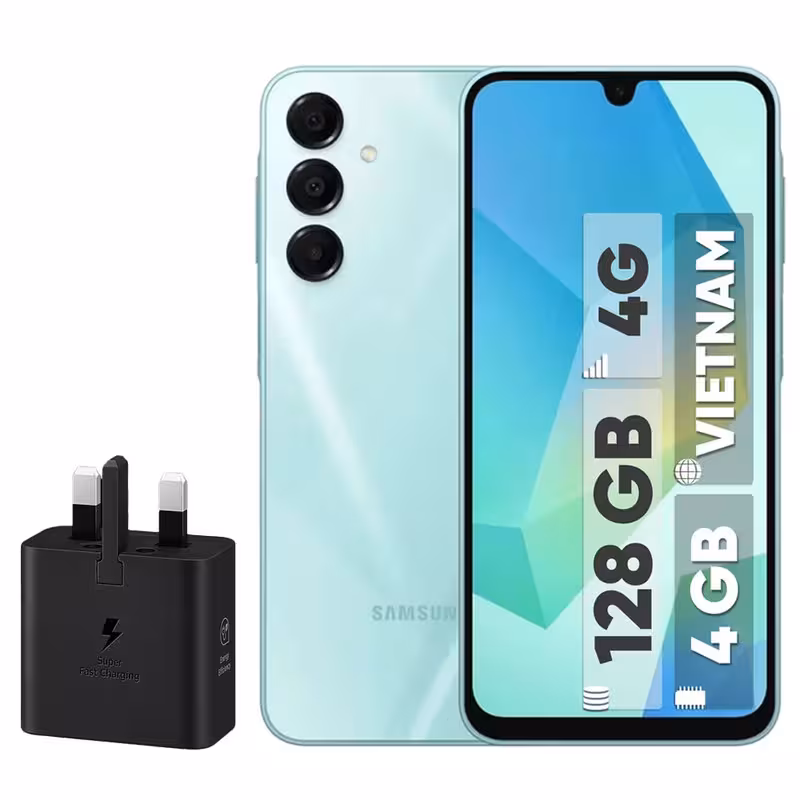 گوشی موبایل سامسونگ مدل Galaxy A16 4G دو سیم کارت ظرفیت 128 گیگابایت و رم 4 گیگابایت - ویتنام - به همراه شارژر 25 وات سامسونگ