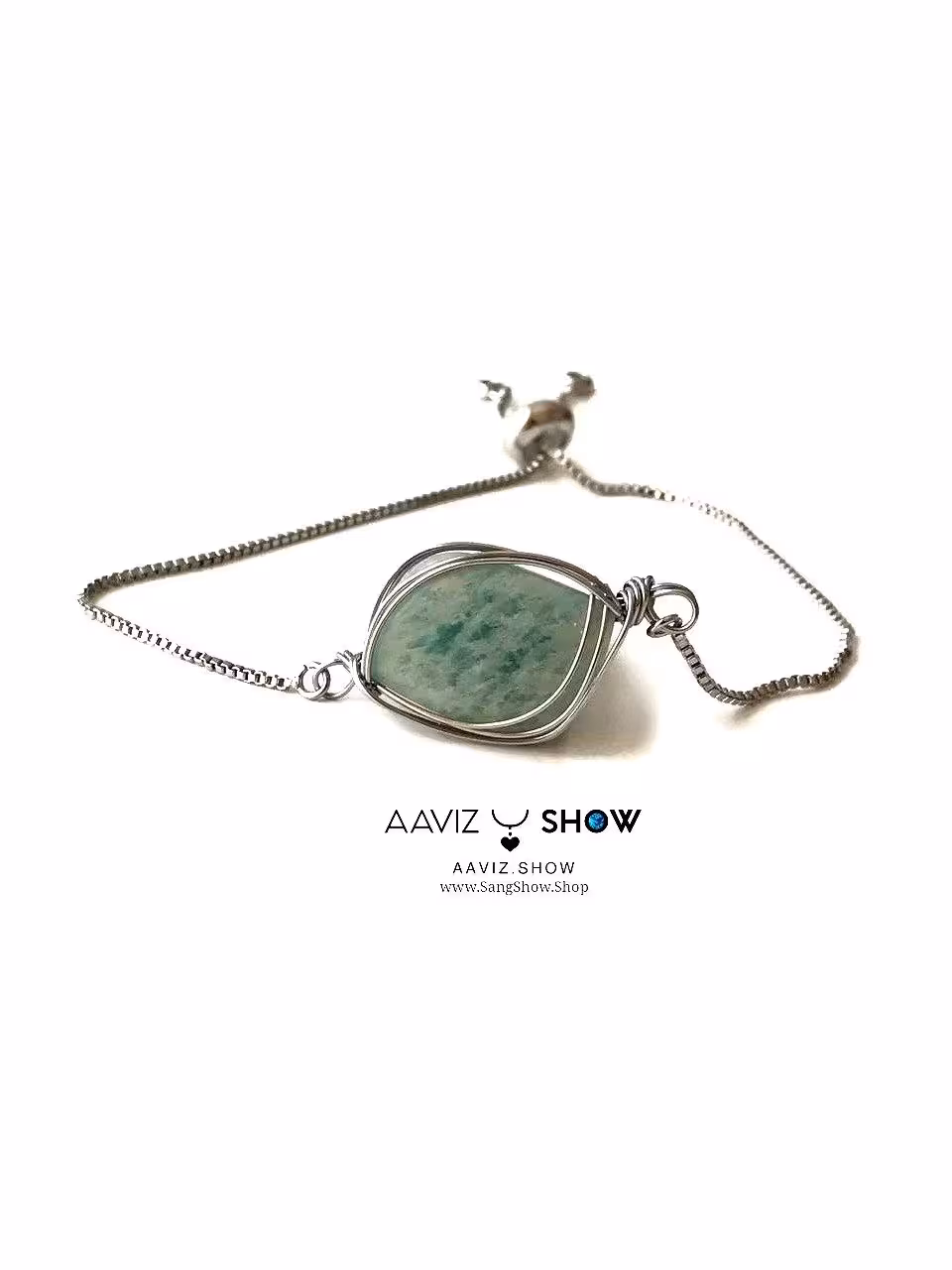 دستبند آمازونیت نمونه اصل و معدنی بافت خاص و ویژه D117