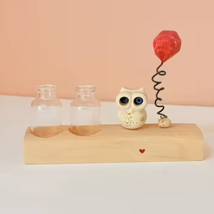 گلدان جغد دانا و موشک طرح یک