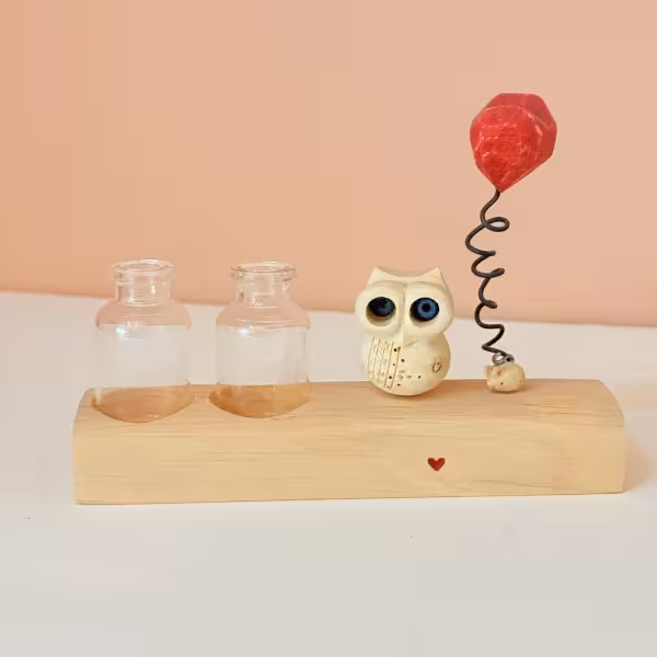 گلدان جغد دانا و موشک طرح یک