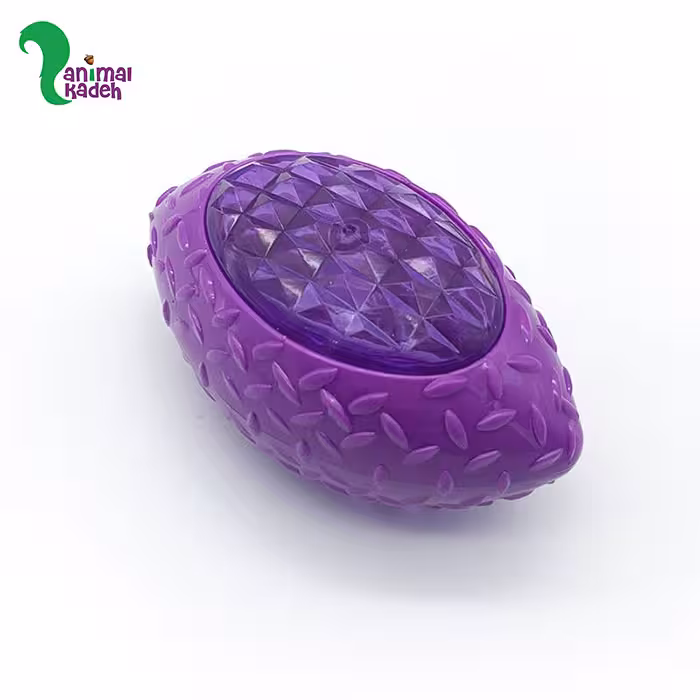 اسباب بازی توپ مقاوم چراغ دار و صدادار بیضی (بنفش)