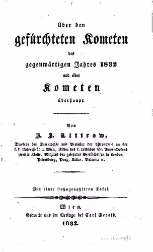 خرید و دانلود نسخه کامل کتاب Über den gefürchteten Kometen des gegenwärtigen Jahres 1832 und über Kometen überhaupt